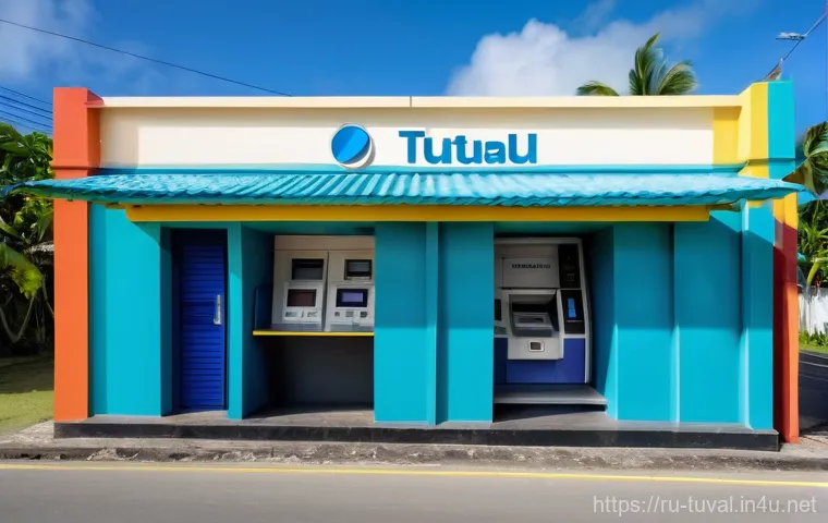 투발루에서의 은행과 금융 서비스 - **"Financial Milestone in Paradise"**: A vibrant, sun-drenched scene in Funafuti, Tuvalu, capturing ...