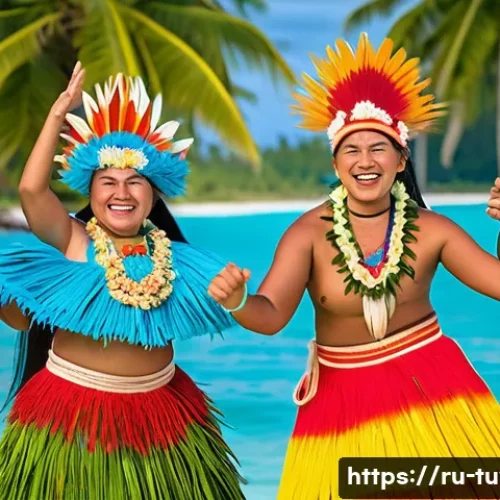 Home 33 투발루의 민족 구성 - A vibrant traditional Tuvaluan festival scene on Funafuti atoll, featuring Polynesian descendants we...