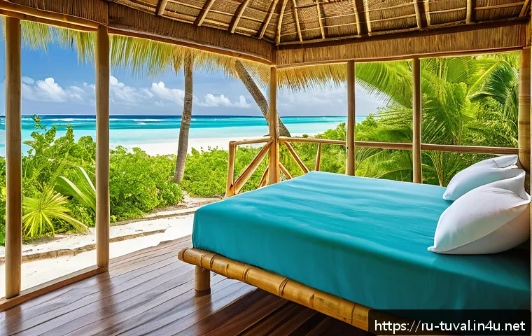 투발루의 호텔과 리조트 - A cozy eco-bungalow on the beach of Funafuti Island, Tuvalu, made from natural materials like bamboo...